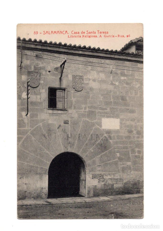 Postales: SALAMANCA.- CASA DE SANTA TERESA. LIBRER&Iacute;A RELIGIOSA. A. GARC&Iacute;A-R&Uacute;A, 26