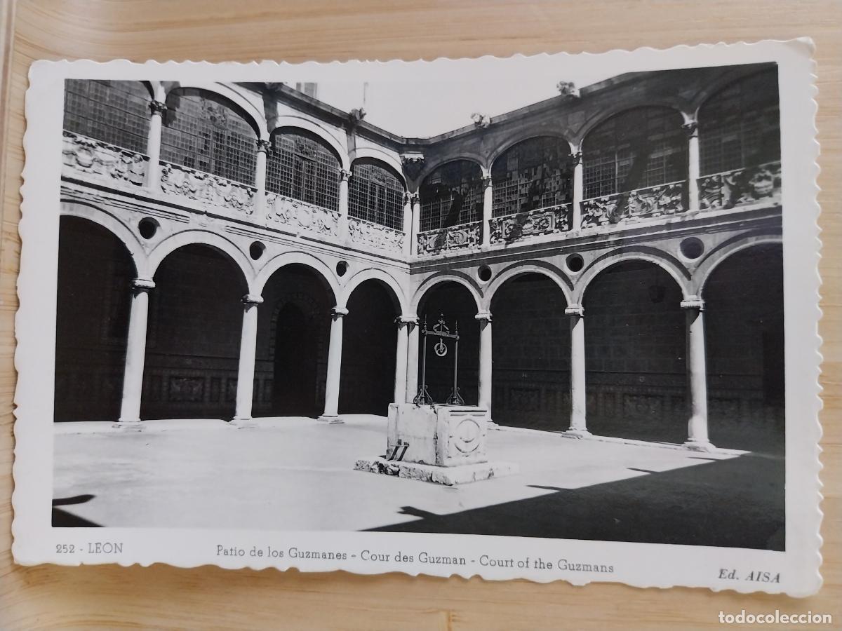 Postales: LEON PATIO DE LOS GUZMANES POSTAL 252 SC ORIGINAL BN PRECIOSA