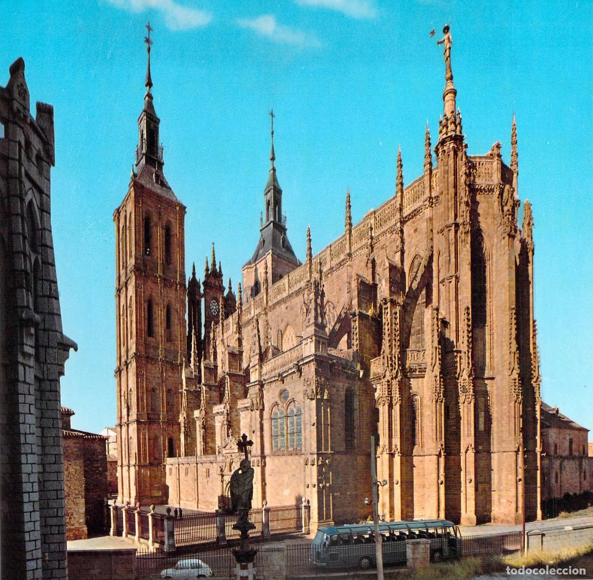 Postales: Postal de la Catedral de Astorga, Le&oacute;n, Arquitectura G&oacute;tica
