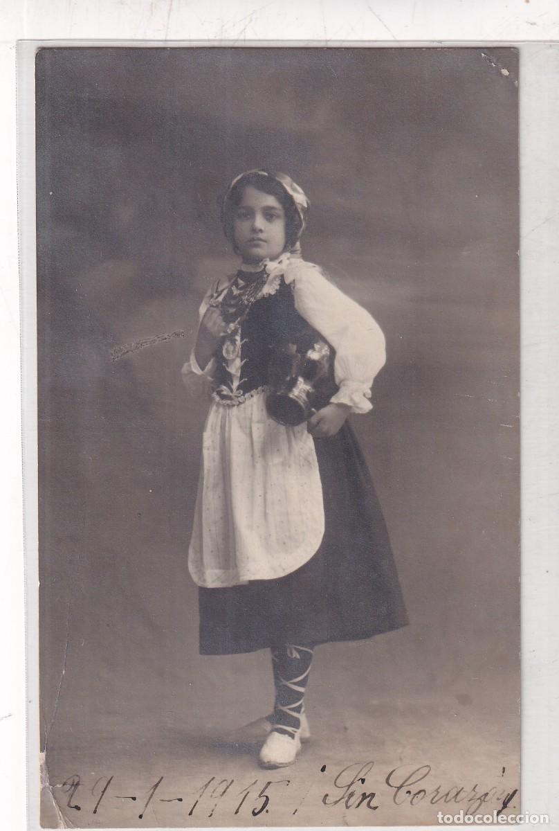 Postales: Postal fotogr&aacute;fica, ni&ntilde;a con traje regional. Corti fot&oacute;grafo Zamora. 1915