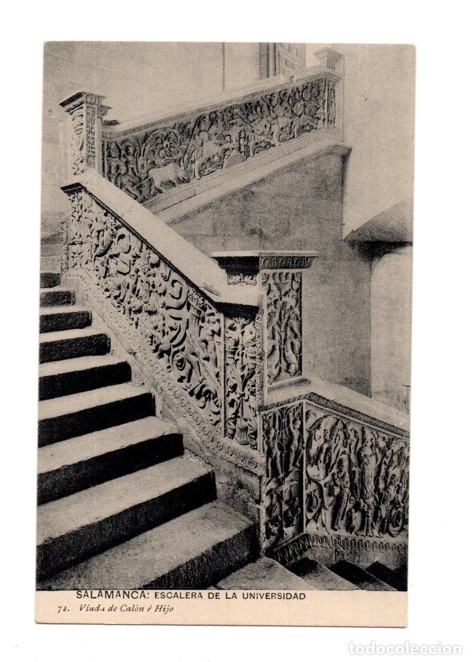 Postkarten: SALAMANCA.- ESCALERA DE LA UNIVERSIDAD 73. VIUDA DE CAL&Oacute;N &Eacute; HIJO.