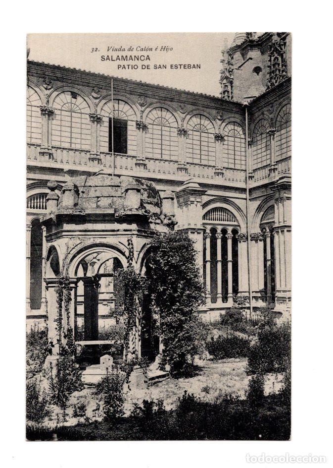 Postales: SALAMANCA.- PATIO DE SAN ESTEBAN. 32. VIUDA DE CAL&Oacute;N &Eacute; HIJO