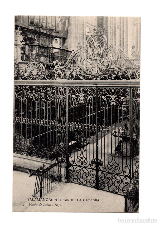 Postales: SALAMANCA.- INTERIOR DE LA CATEDRAL 14. VIUDA DE CAL&Oacute;N &Eacute; HIJO.