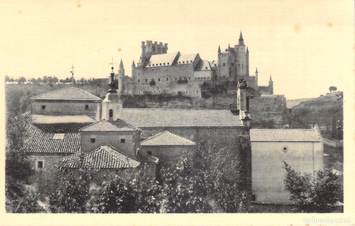 Postales: Postal de la Iglesia de San Juan de la Cruz y el Alc&aacute;zar de Segovia
