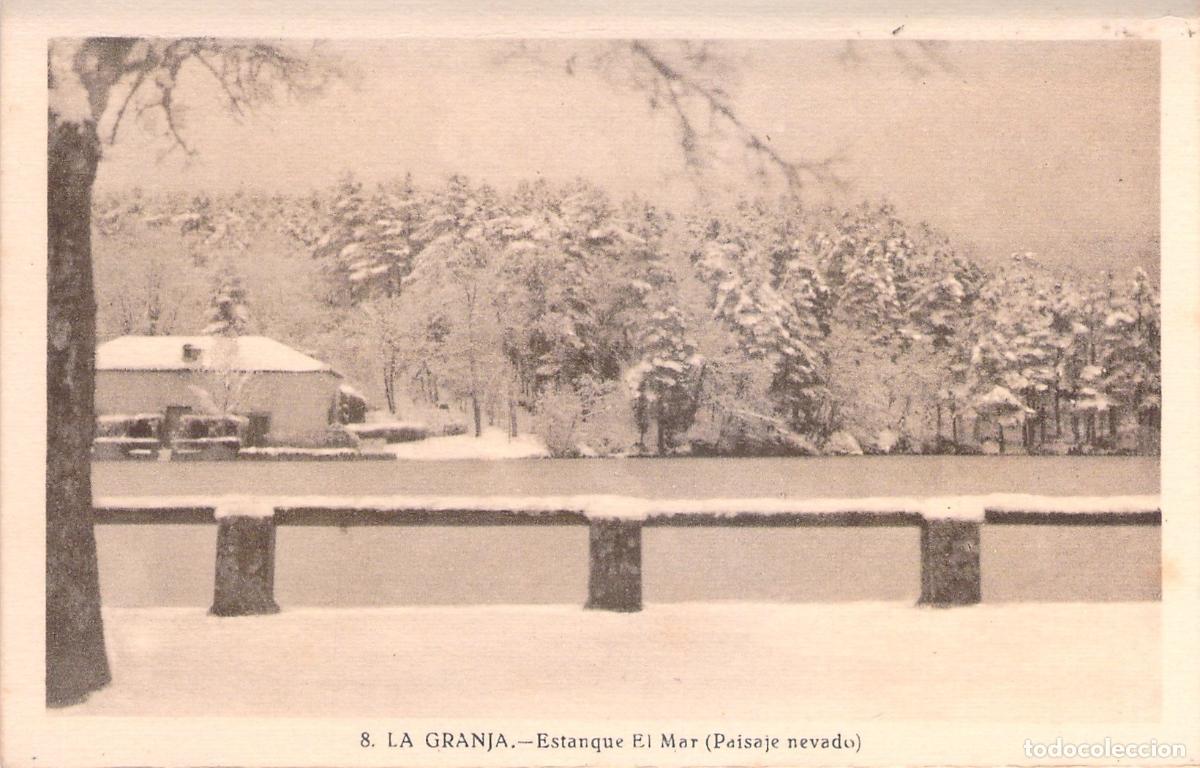 Postales: Postal La Granja de San Ildefonso - Estanque El Mar Paisaje Nevado