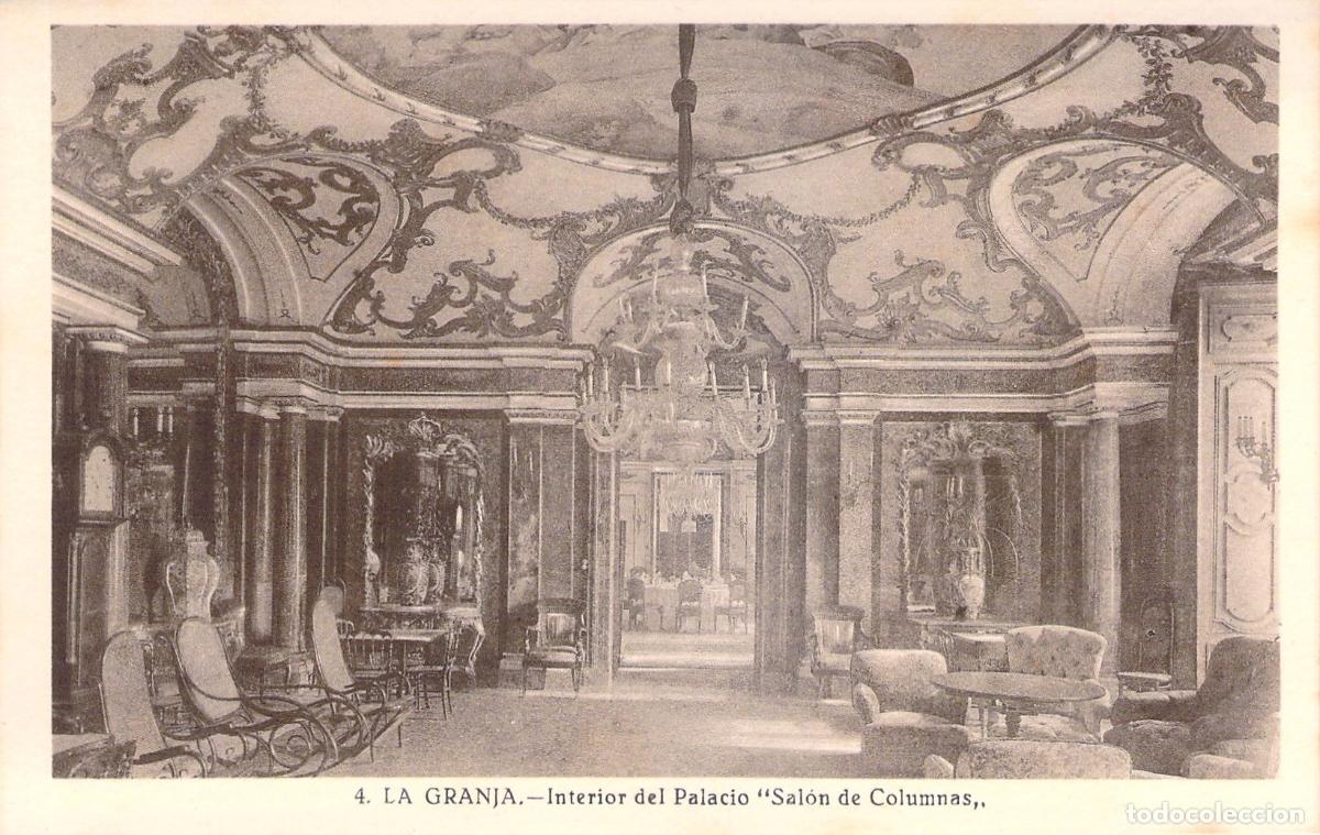 Postales: Postal Sal&oacute;n de Columnas Palacio de La Granja Segovia