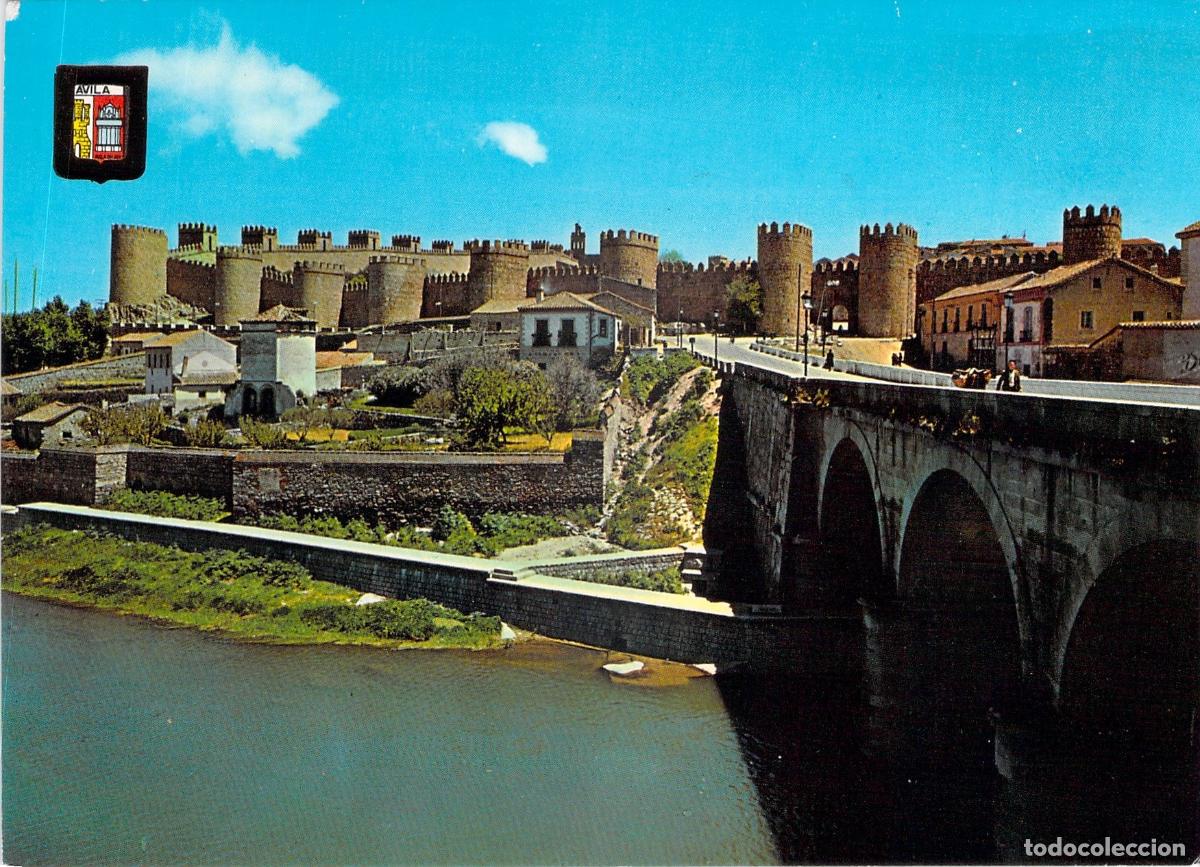 Postales: Postal de &Aacute;vila: Murallas Medievales y R&iacute;o Adaja