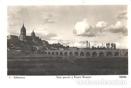 Postales: ANTIGUA POSTAL 5 SALAMANCA VISTA PARCIAL Y PUENTE ROMANO SOBERANAS