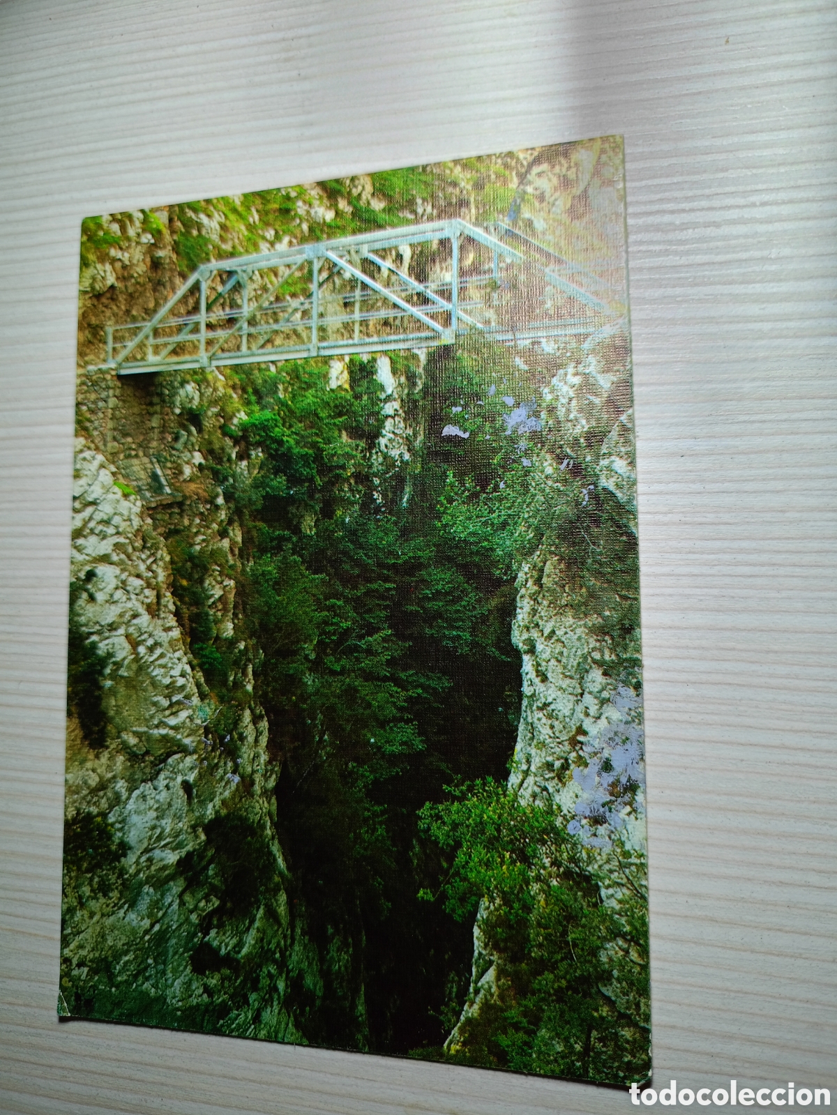 Postales: Postal Picos de Europa Desfiladero del R&iacute;o Cares Nuevo Puente de Bol&iacute;n Ruta de Ca&iacute;n
