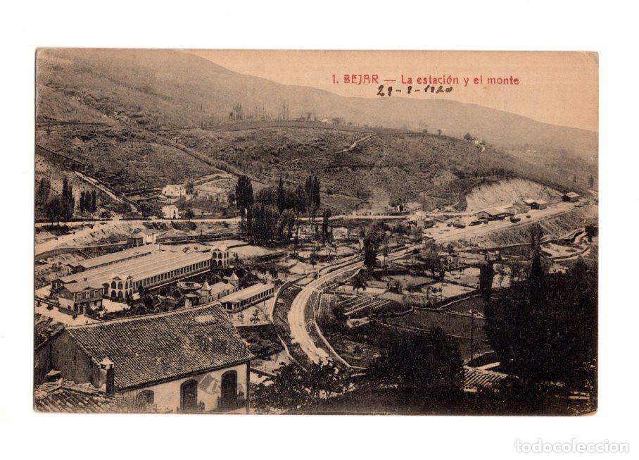Postales: B&Eacute;JAR.(SALAMANCA).- LA ESTACI&Oacute;N DEL FERROCARRIL Y EL MONTE.