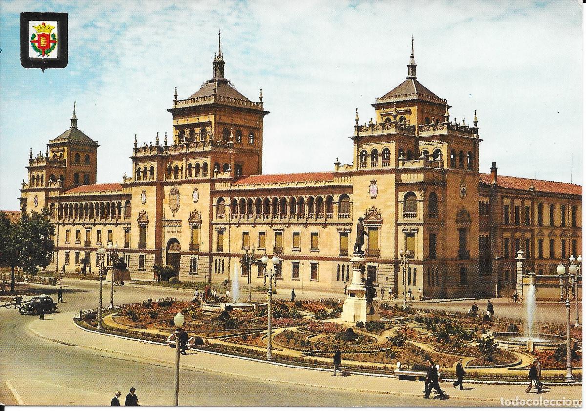 Postales: [POSTAL] Plaza de Zorrila y Academia de Caballer&iacute;a. Valladolid (sin circular)