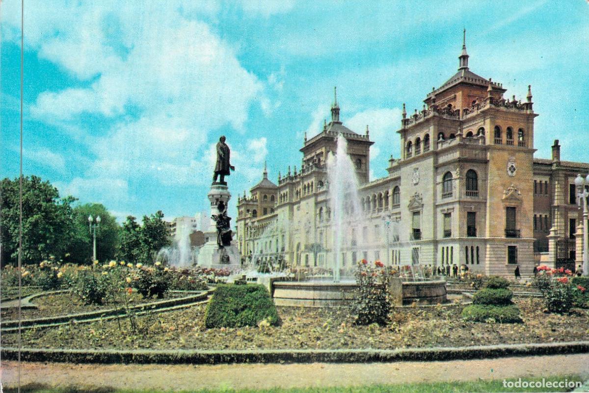 Postales: Postal de Valladolid: Academia de Caballer&iacute;a y Monumento a Zorrilla