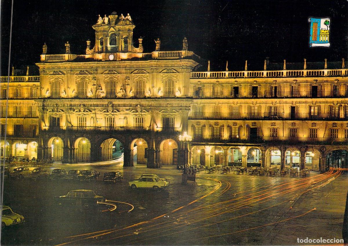 Postales: Postal de Salamanca - Plaza Mayor con Iluminaci&oacute;n Nocturna
