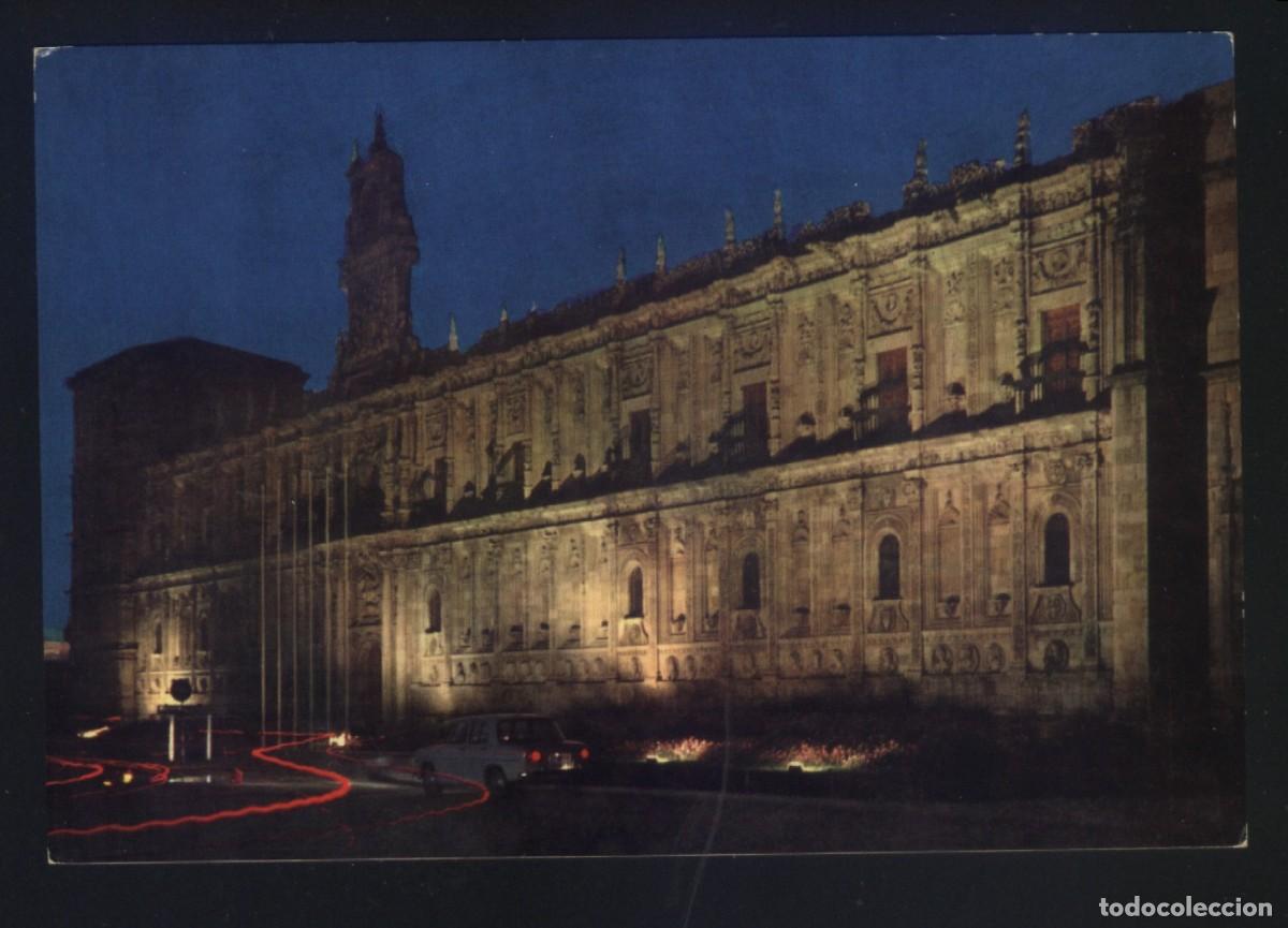 Postales: LE-0801- LE&Oacute;N. HOSTAL DE SAN MARCOS. NOCTURNO.