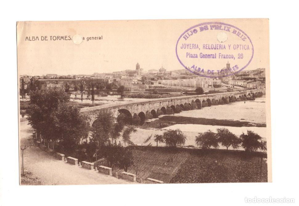 Cartoline: ALBA DE TORMES.- VISTA GENERAL. HIJO DE FELIX BRIZ JOYERIA, RELOJER&Iacute;A Y &Oacute;PTICA PLAZA GENERAL FRANCO