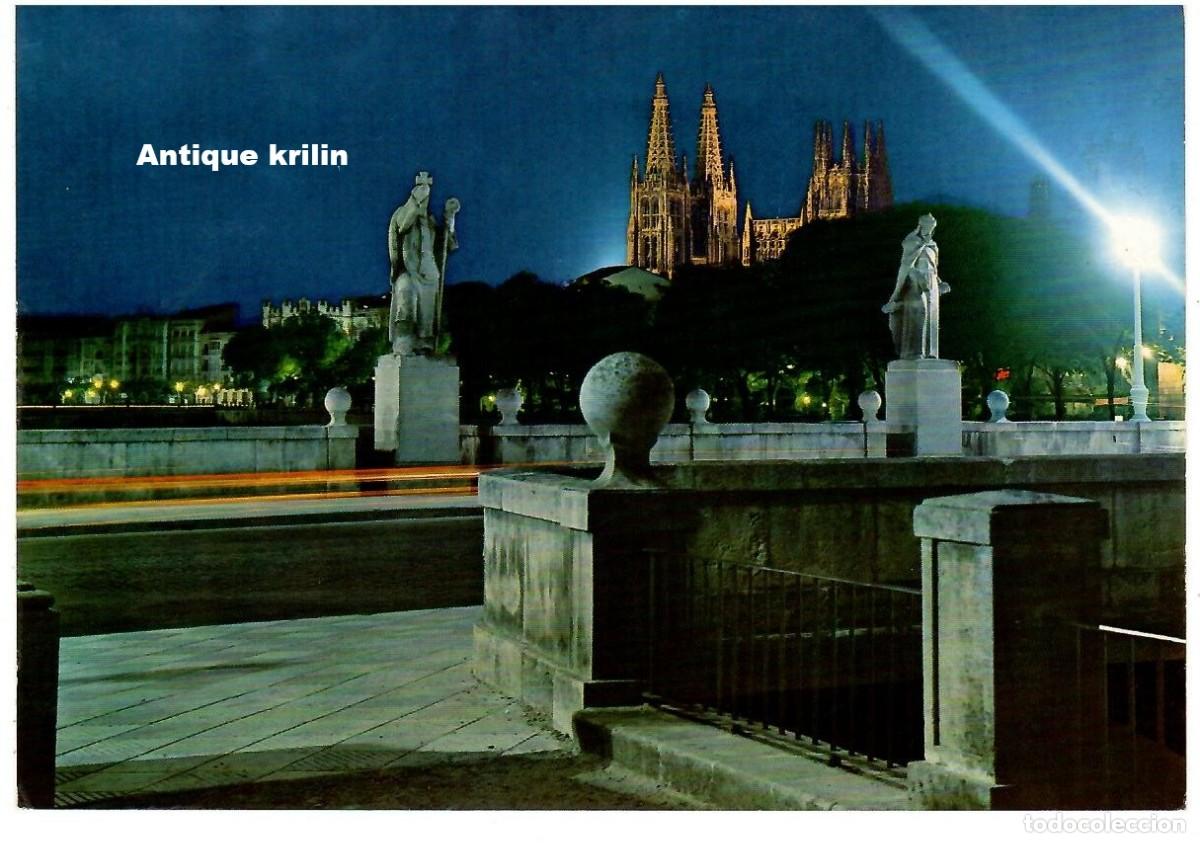 Postais: BURGOS N&ordm; 36 VISTA NOCTURNA PUENTE SAN PABLO / POSTAL INTER / SIN FRANQUEAR