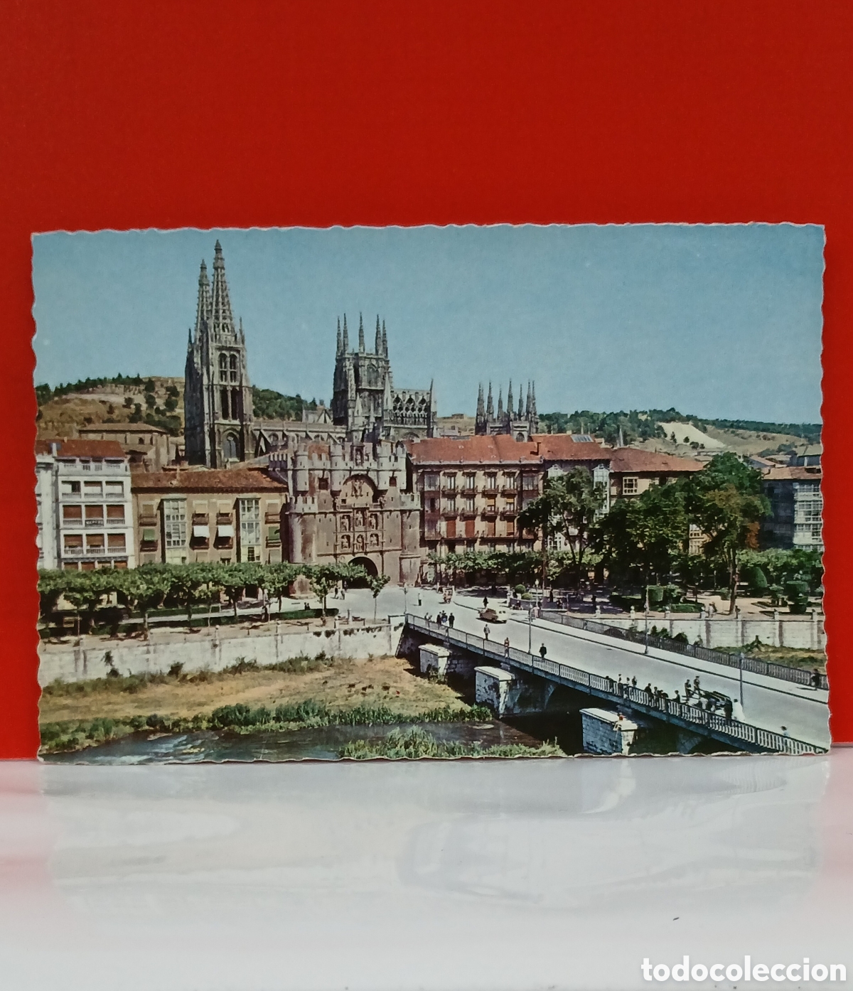 Postales: POSTAL ANTIGUA BURGOS &rdquo;PUENTE Y ARCO DE SANTA MARIA&rdquo; 1962