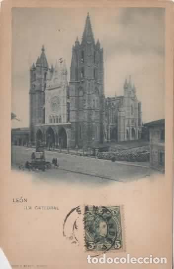 Postales: LEON CATEDRAL DORSO SIN DIVIDIR FALTA UNA ESQUINA
