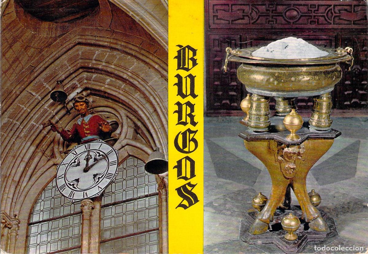 Postales: Postal Catedral de Burgos El Papamoscas y Brasero Hist&oacute;rico