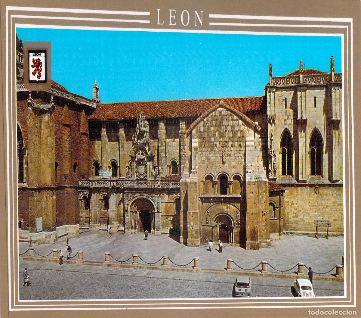 Postales: Postal de la Real Colegiata de San Isidoro en Le&oacute;n