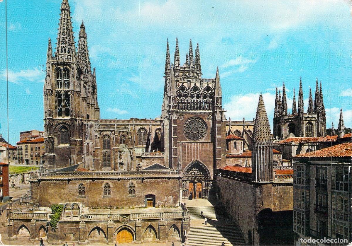 Postales: Postal de la Catedral de Burgos desde la Plaza de Santa Mar&iacute;a