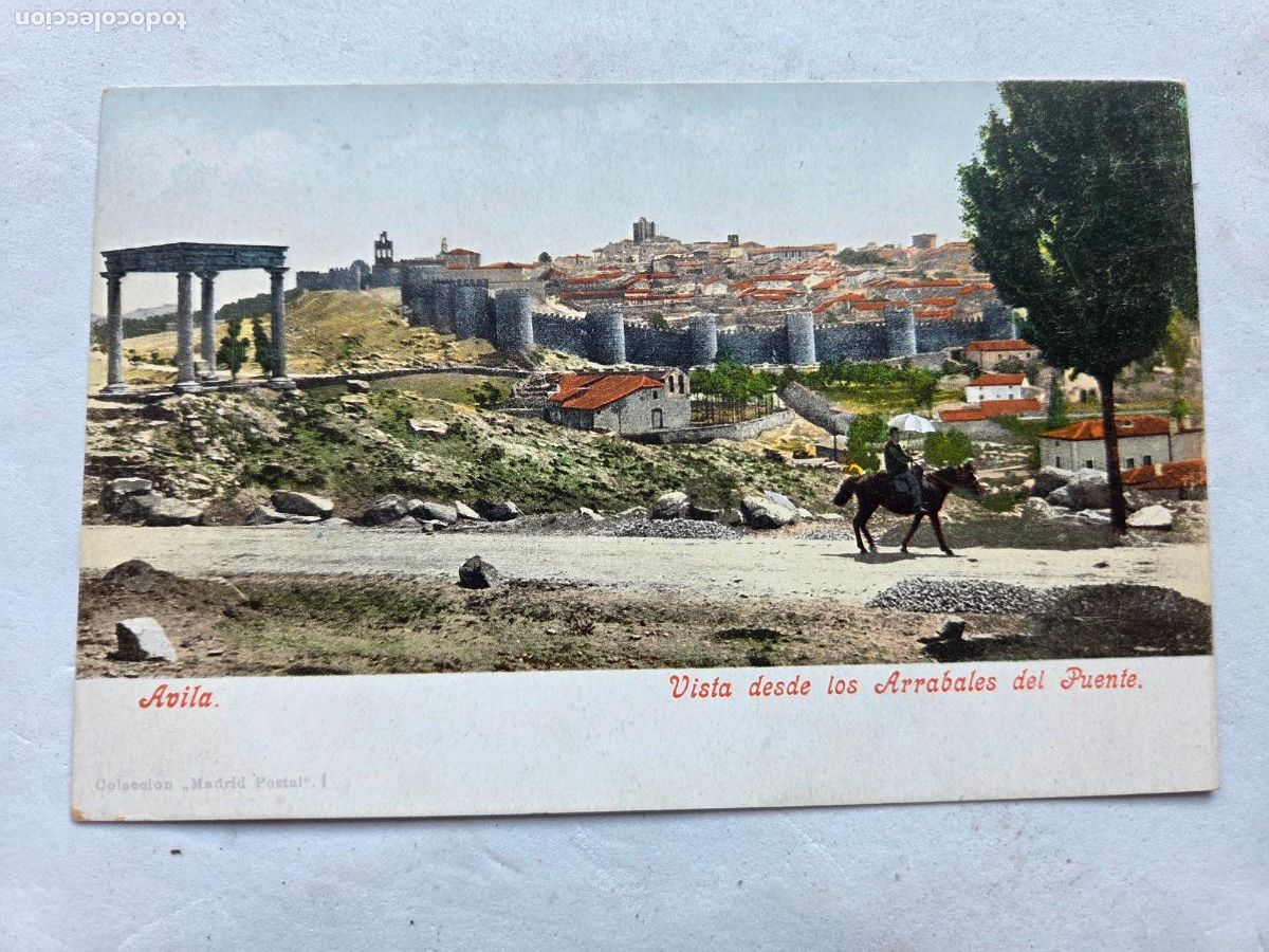 Postales: AVILA VISTA DESDE LOS ARRABALES DEL PUENTE - MADRID POSTAL 1 - SIN CIRCULAR ANTERIOR 1910
