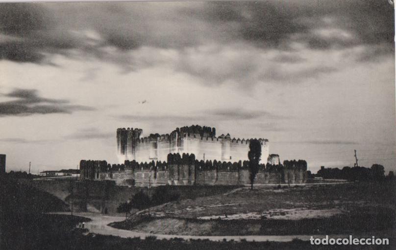 Postales: COCA (SEGOVIA) CASTILLO, VISTA GENERAL DEL CASTILLO ILUMINADO - H.FOURNIER N&ordm;21 - S/C