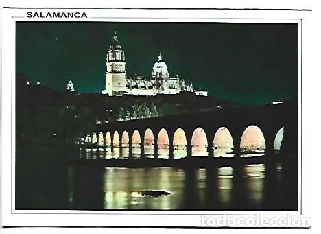 Postales: CATEDRAL Y PUENTE ROMANO. EFECTO NOCTURNO.- SALAMANCA