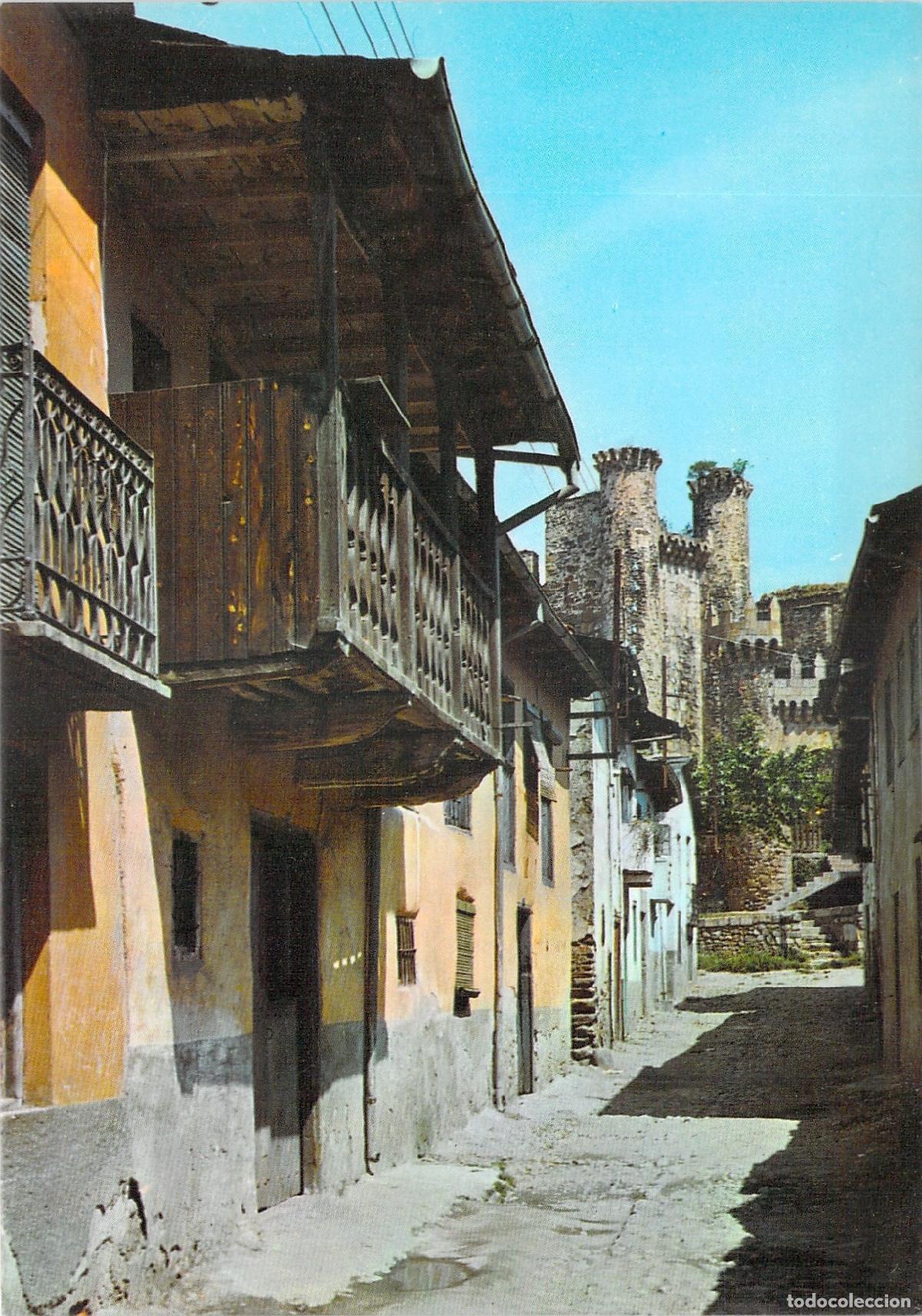 Postales: Postal de Ponferrada, Calle Tras de la Caba con Castillo Templario