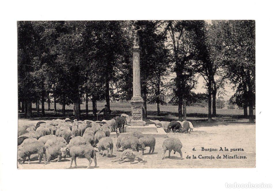 Postales: BURGOS.- A LA PUERTA DE LA CARTUJA DE MIRAFLORES.