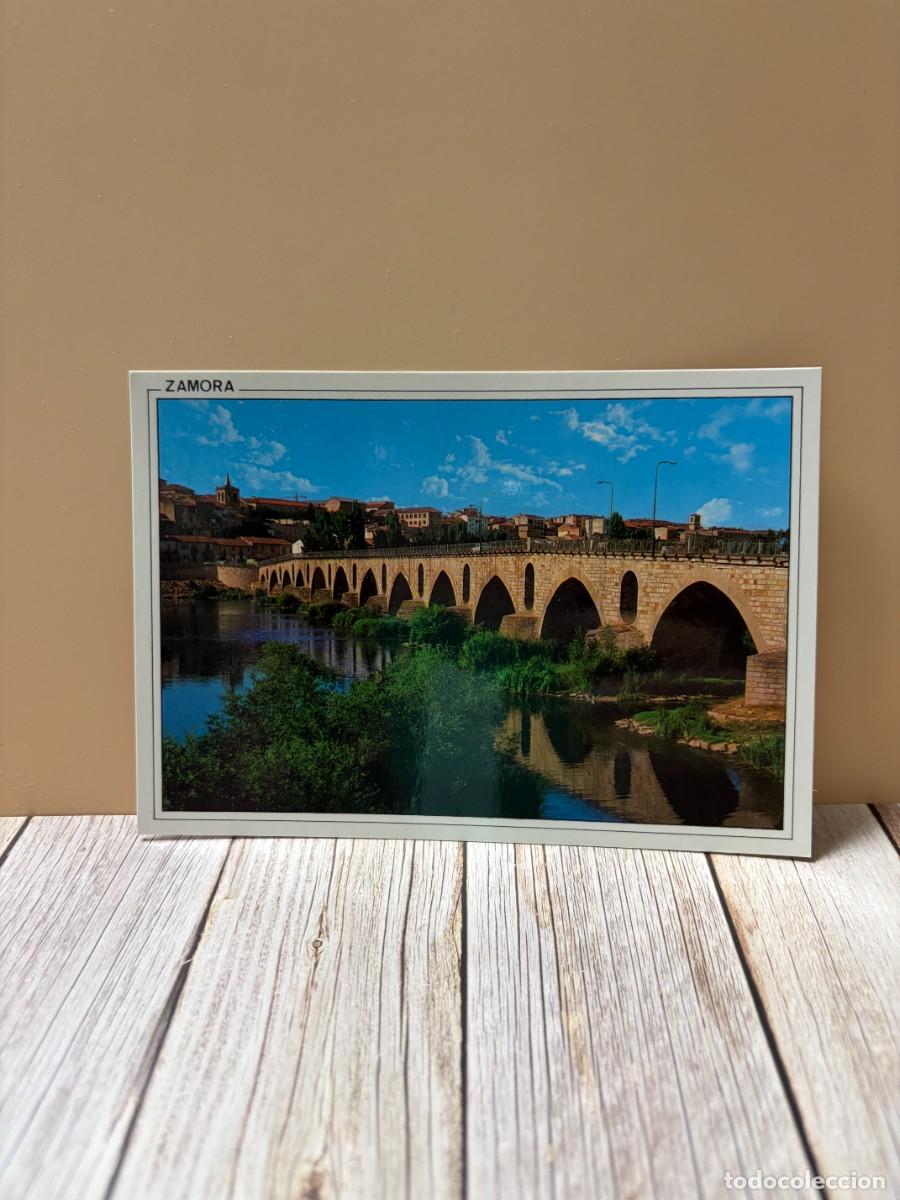 Postales: TARJETA POSTAL. ZAMORA. 93.- PUENTE DE PIEDRA Y R&Iacute;O DUERO. EDICIONES ARRIBAS