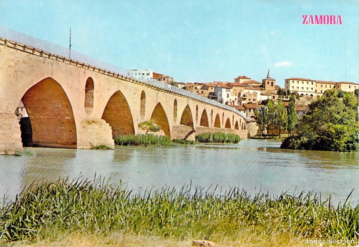 Postales: Postal de Zamora: Puente de Piedra sobre el R&iacute;o Duero