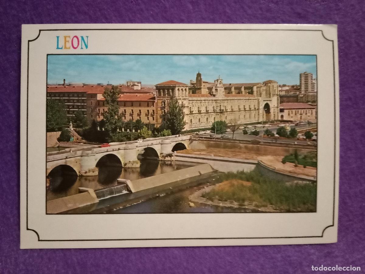 Postales: Postal - Le&oacute;n - Hostal San Marcos y Puente Romano