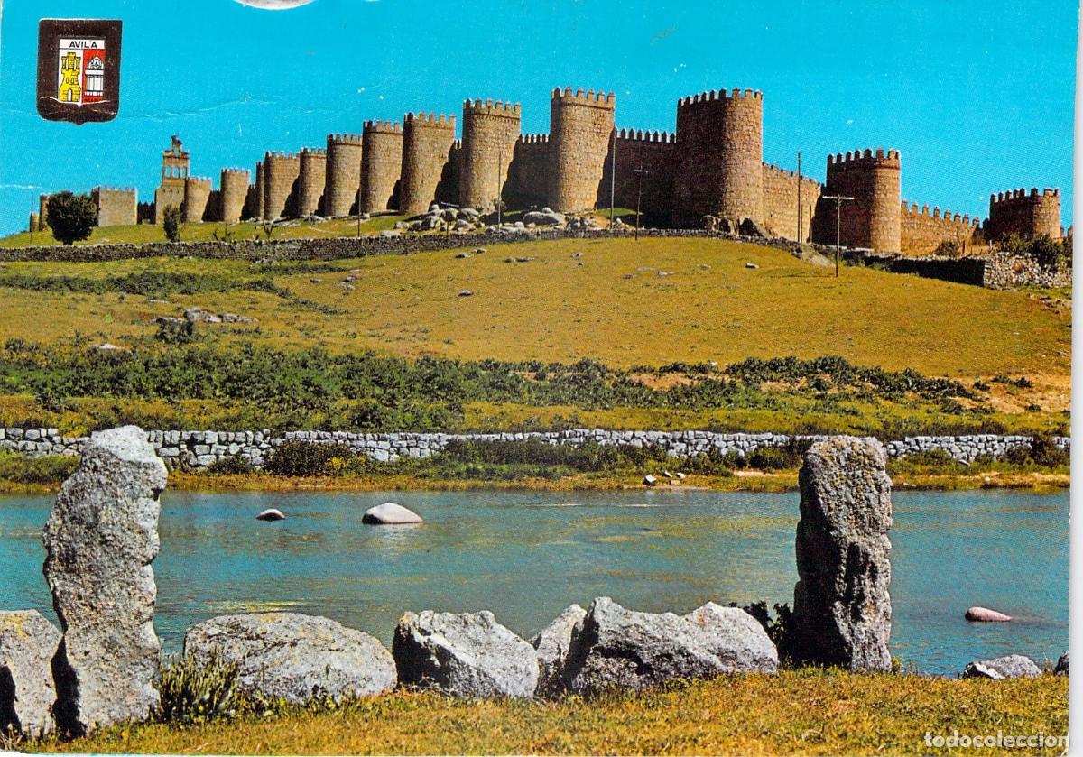 Postales: Postal de &Aacute;vila: R&iacute;o Adaja y Murallas Hist&oacute;ricas