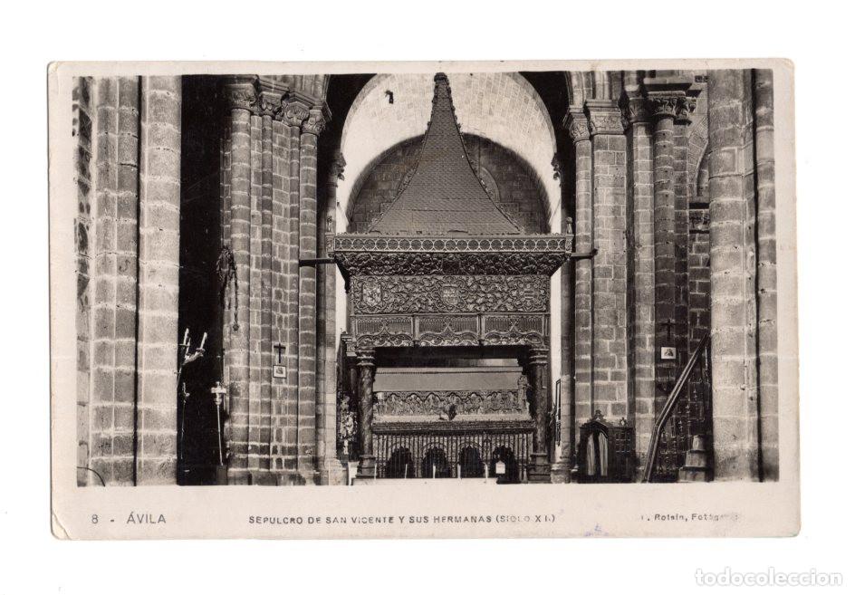 Postales: &Aacute;VILA.- SEPULCRO DE SAN VICENTE Y SUS HERMANAS SIGLO XIII.