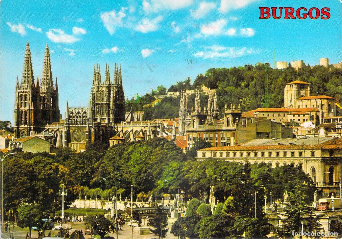Postales: Tarjeta Postal de la Catedral de Burgos con Vista de la Ciudad