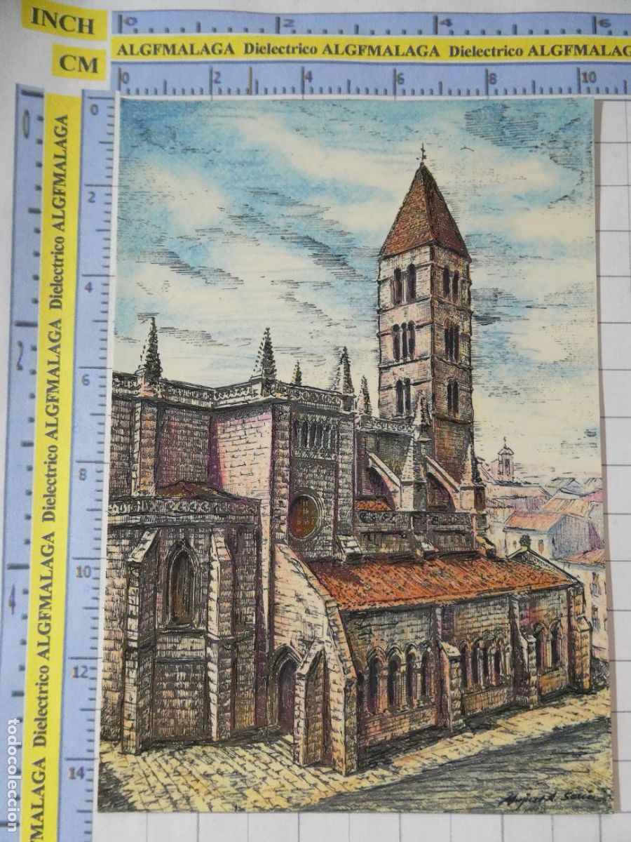 Postales: POSTAL DE VALLADOLID. A&Ntilde;O 1990. DIBUJO IGLESIA SANTA MAR&Iacute;A LA ANTIGUA 2 MAS. 1417