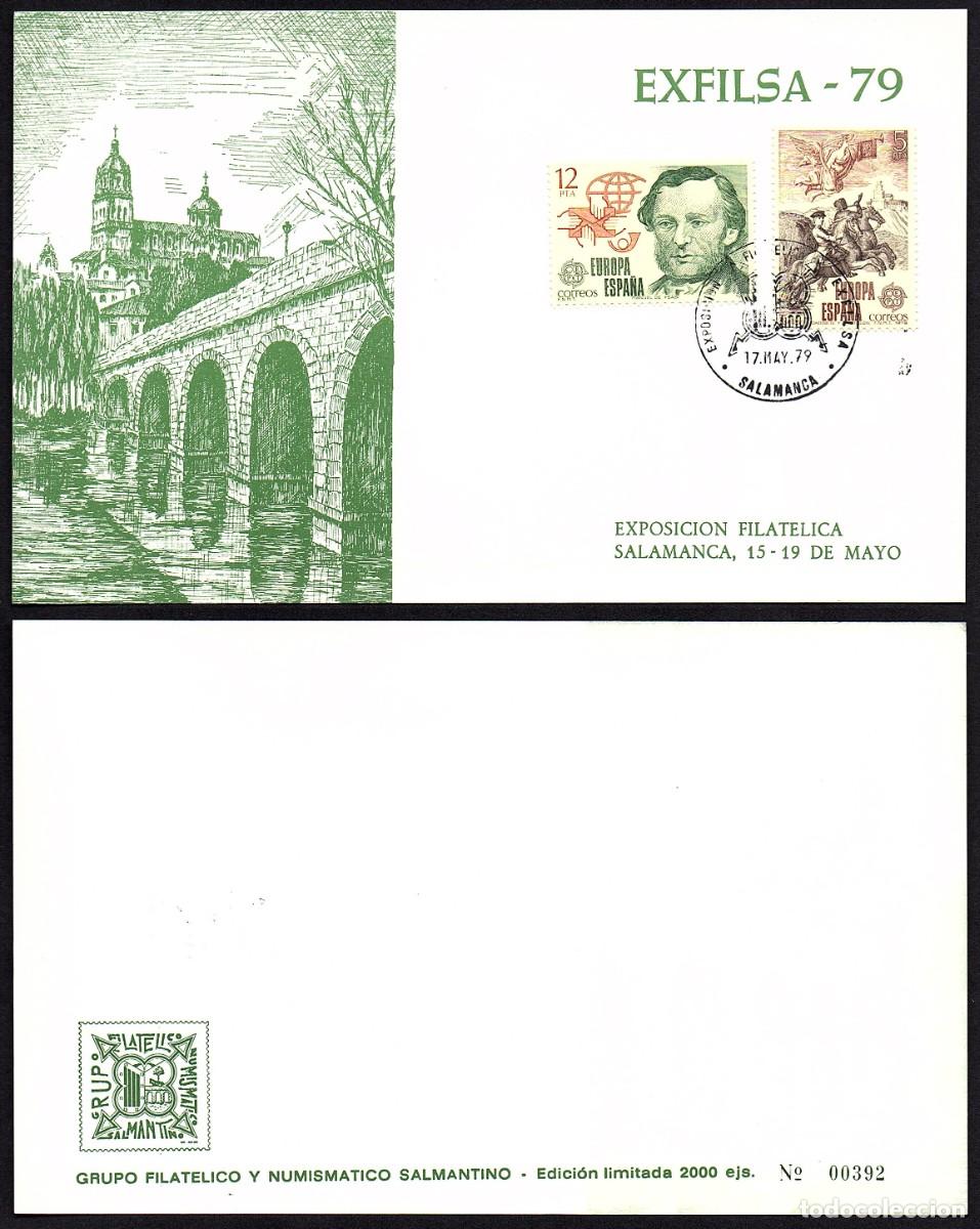 Postales: TARJETA EXFILSA 79 SALAMANCA CON MATASELLOS CONMEMORATIVO
