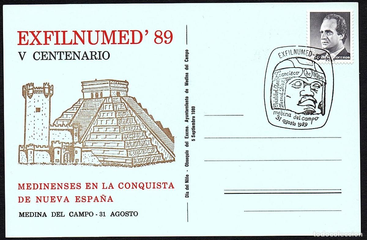 Postales: TARJETA POSTAL EXFILNUMED &acute;89 CON MATASELLOS CONMEMORATIVO.