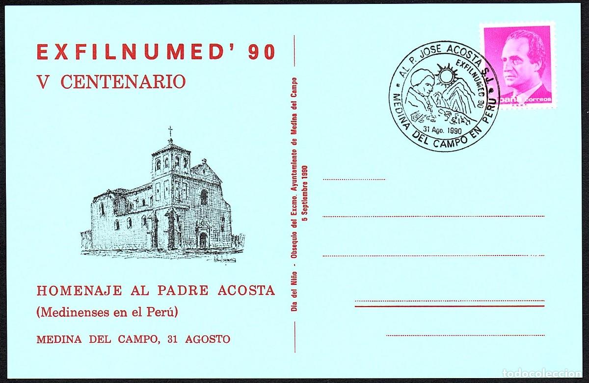 Postales: TARJETA POSTAL EXFILNUMED &acute;90 CON MATASELLOS CONMEMORATIVO.