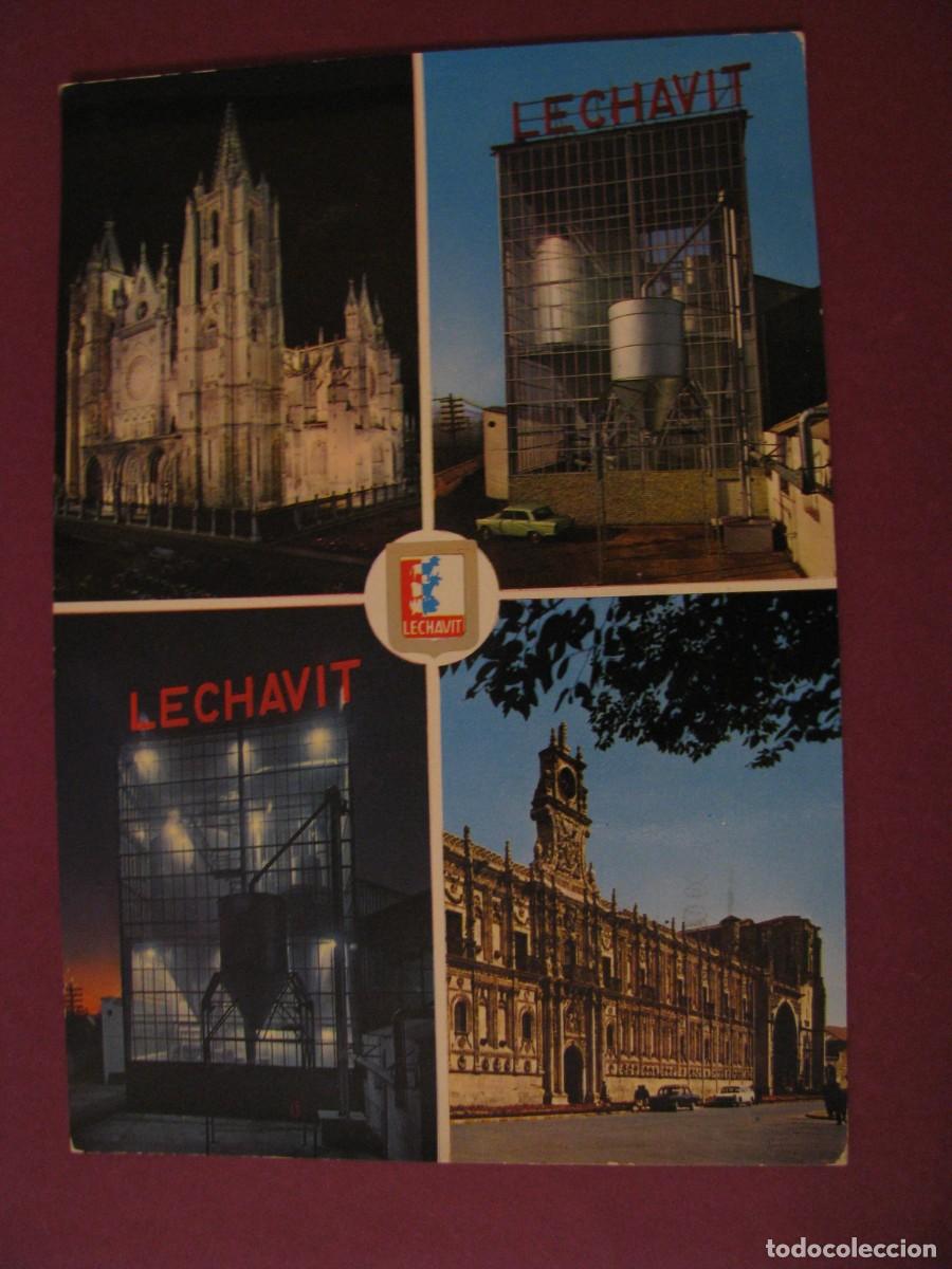 Postales: POSTAL DE LEON. PUBLICIDAD DE LECHAVIT. CIRCULADA 1967