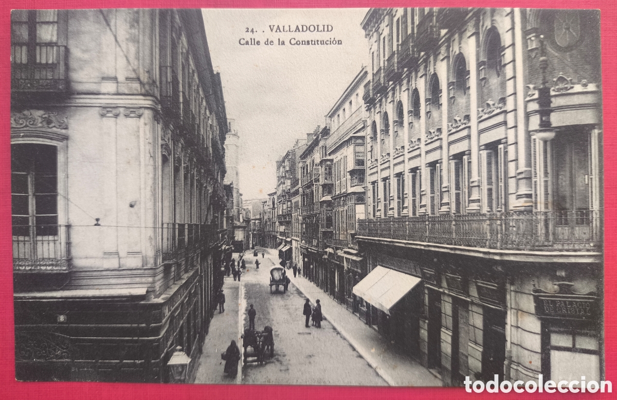 Postales: VALLADOLID CALLE CONSTITUCI&Oacute;N POSTAL ANIMADA FOTOTIPIA MONTERO C. 1920