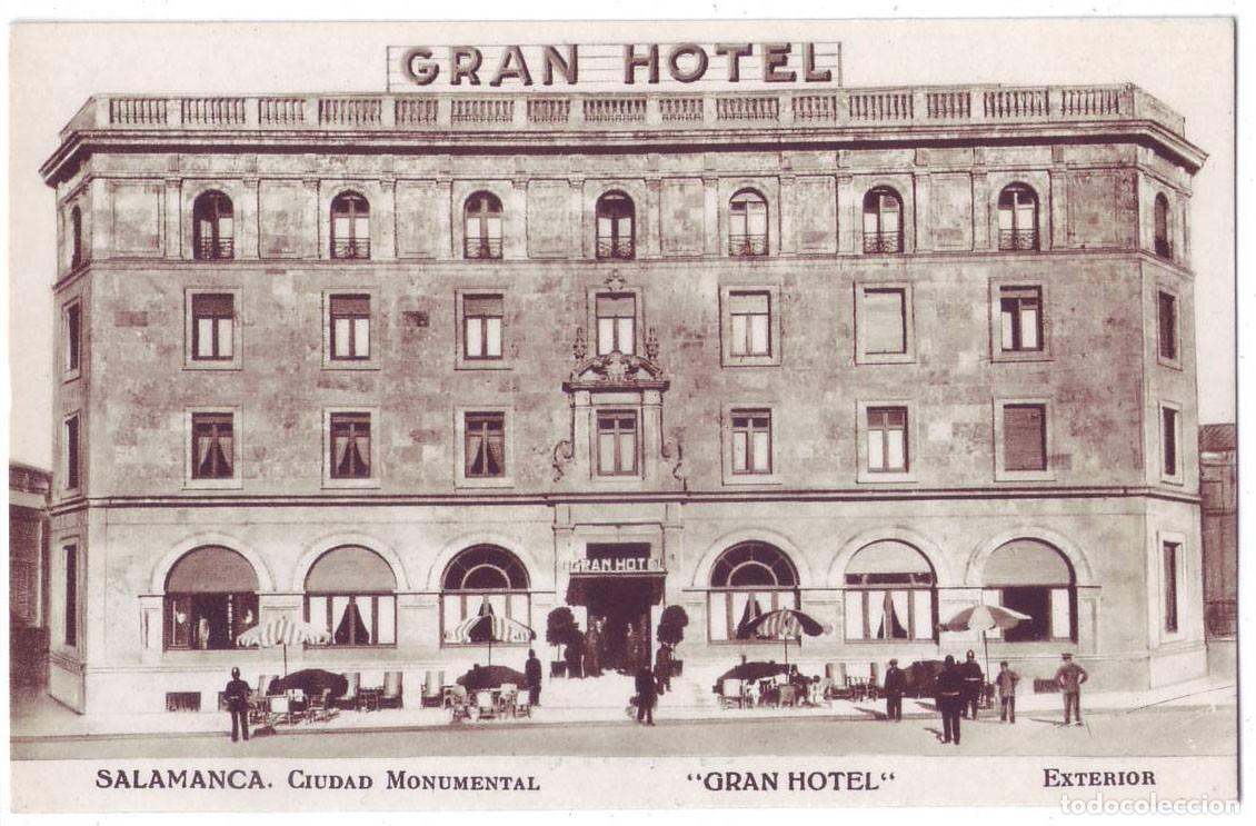 Postales: Salamanca: Gran Hotel. Exterior. Huecograbado Rieusset. No circulada (A&ntilde;os 40)