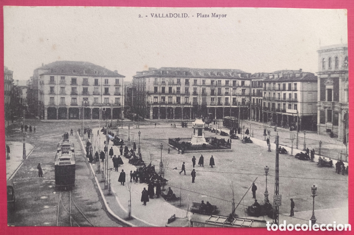 Postales: VALLADOLID PLAZA MAYOR POSTAL ANIMADA FOTOTIPIA ED. MONTERO C. 1915