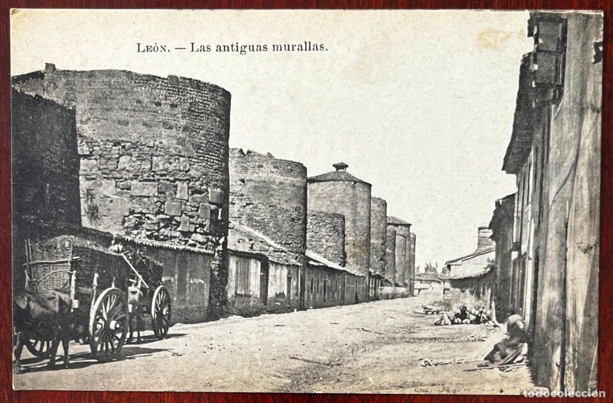 Postales: LEON, LAS ANTIGUAS MURALLAS, ED. ESPA&Ntilde;A MONUMENTAL E HISTORICA, SERIE II, NUM 7, FOTOTIPIA LACOSTE,