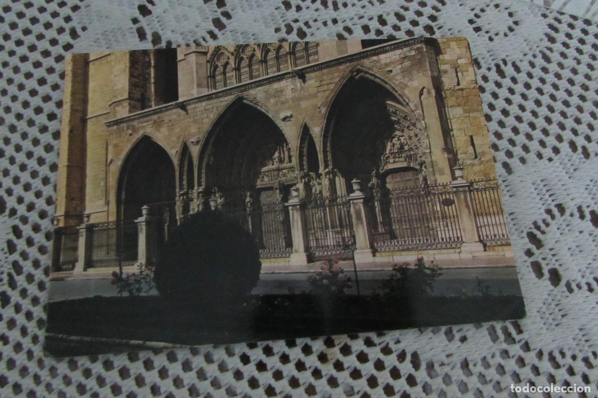 Postales: Catedral de Leon. Detalle del portico