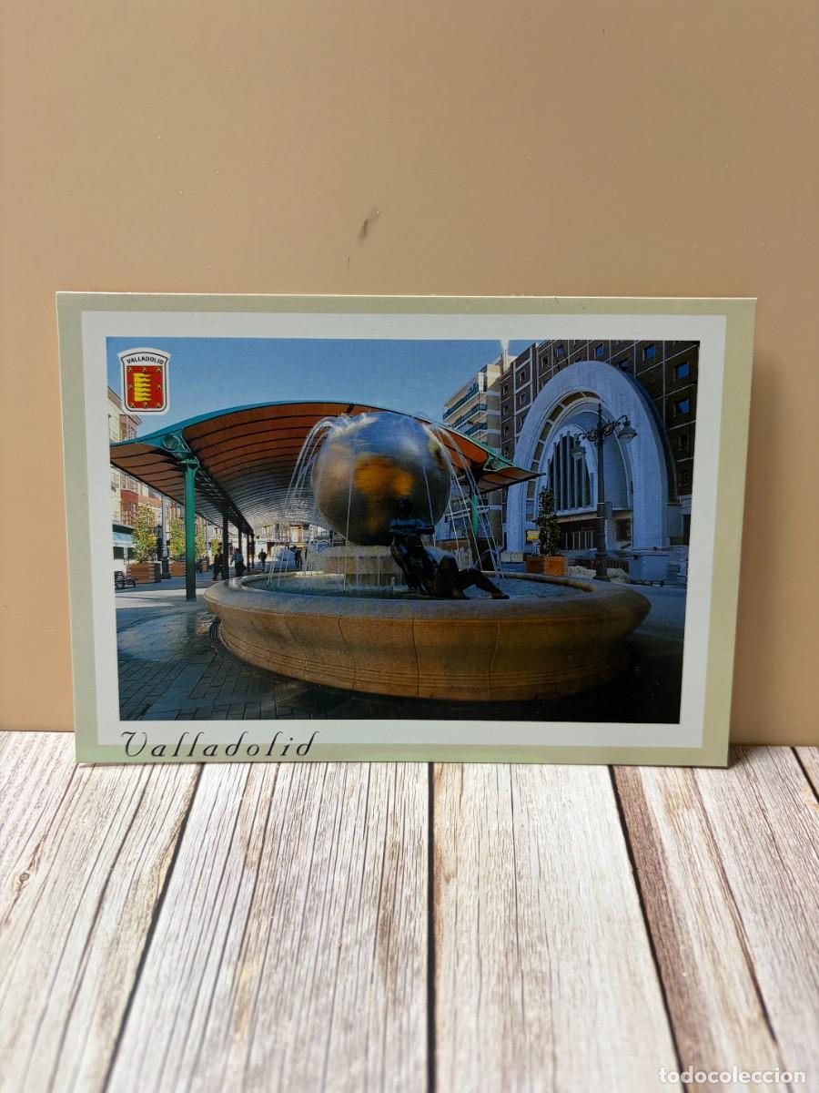 Postales: TARJETA POSTAL. VALLADOLID. 144.- PLAZA ESPA&Ntilde;A CON FUENTE. INAUGURACI&Oacute;N D&Iacute;A 8.11.96. ED. ARRIBAS