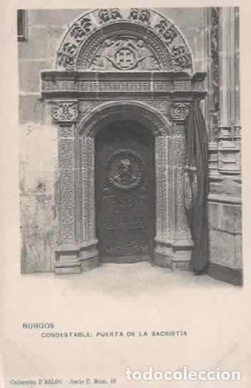 Postales: BURGOS DORSO SIN DIVIDIR PUERTA DE LA SACRISTIA