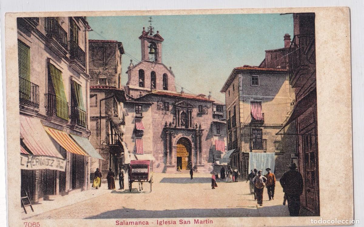 Postales: 7065 Salamanca. Iglesia San Mart&iacute;n . Reverso sin dividir. Sin circular.