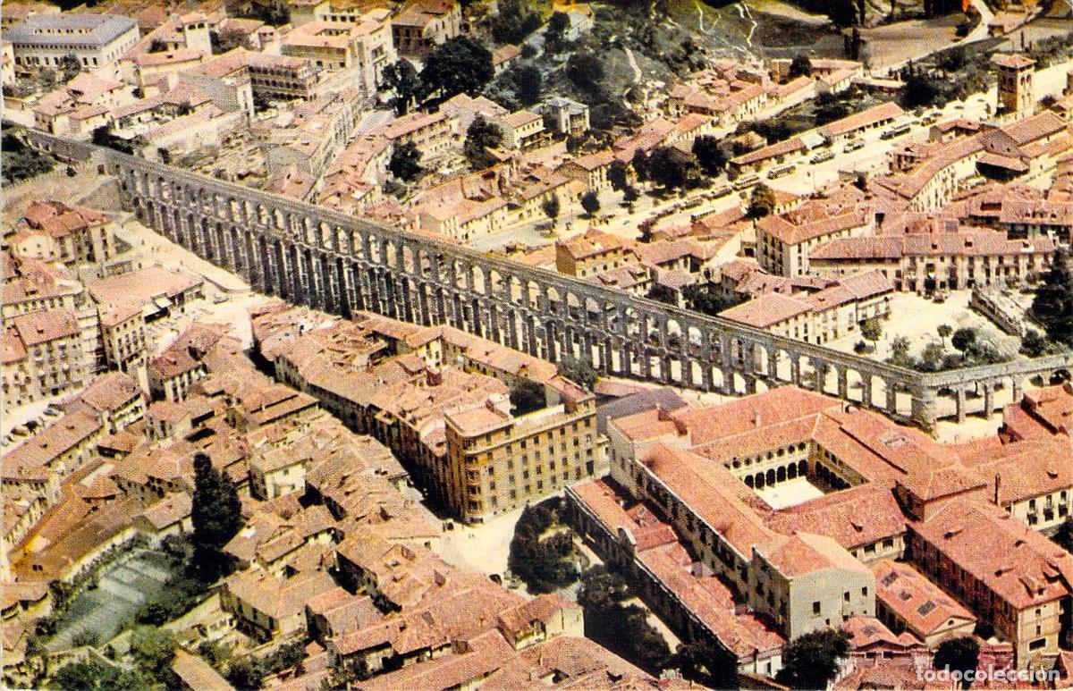 Postales: Postal de Vista A&eacute;rea del Acueducto Romano de Segovia Iberia